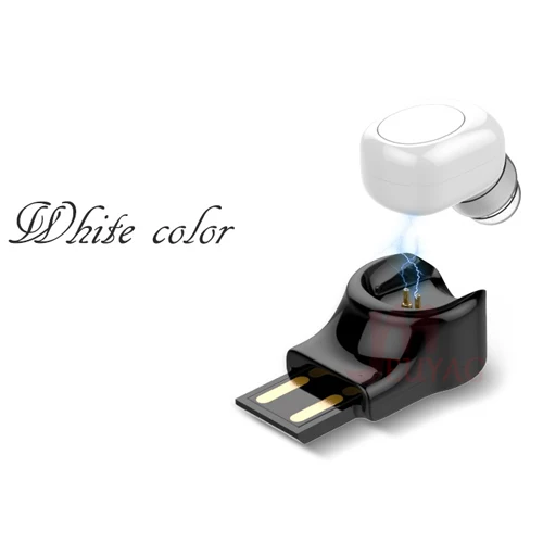 white Мини беспроводные Bluetooth наушники, стерео наушники-вкладыши, спортивные наушники для бега, наушники с микрофоном, USB зарядное устройство - Цвет: white