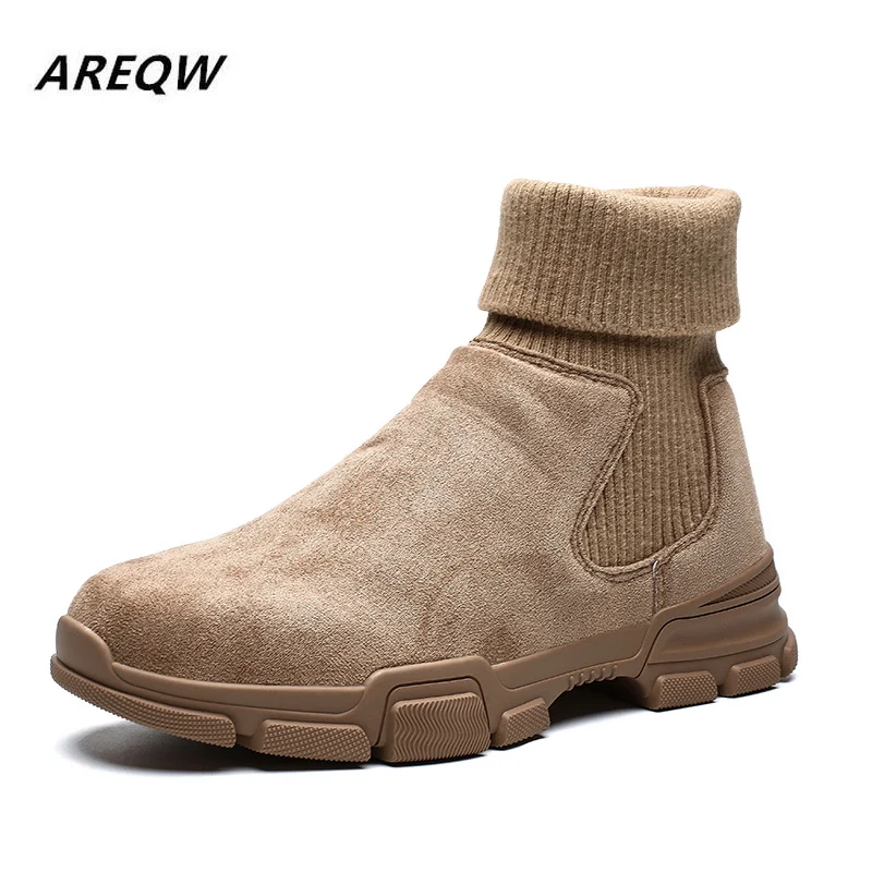 

2019 Winter New Warm Ankle Martin Short Boots Men Casual European Solid Round Head Wear Resistant Men's Shoes