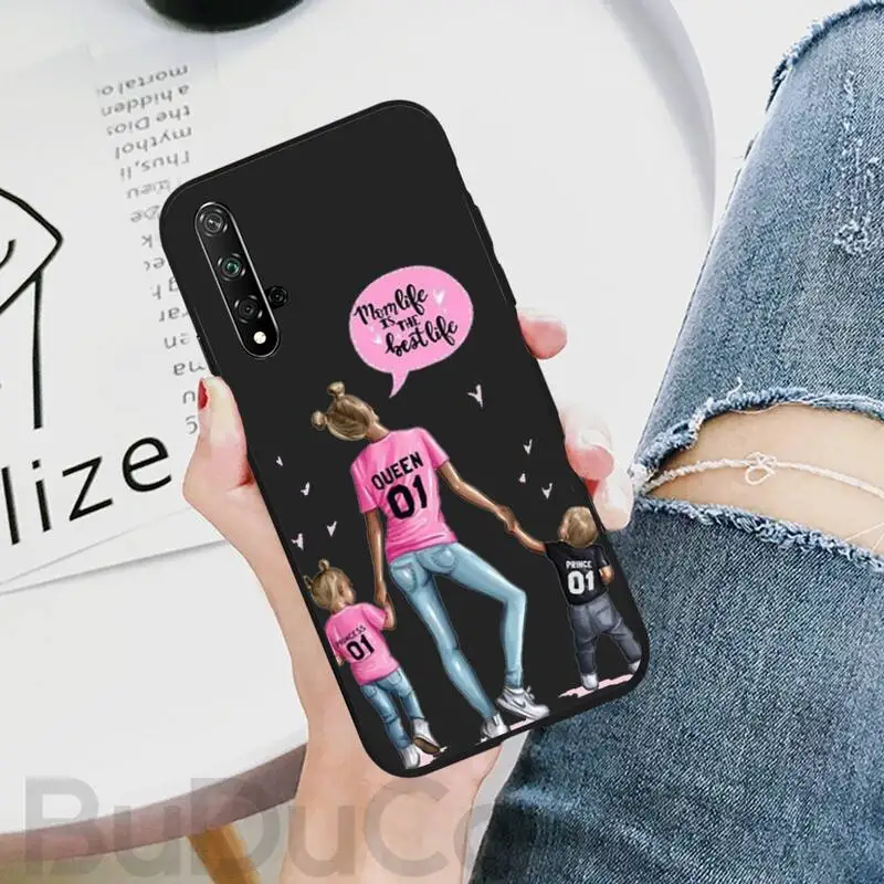 Модный мягкий резиновый чехол Hrmes для телефона с надписью Super Mom Baby Girl Huawei Honor 8X 9 10 20