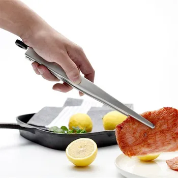 

Thicken Stainless Steel Barbecue Locking Tongs Serving Clip BBQ Grill Baking Salad Steak Vegetable Pasta Kitchen Tool