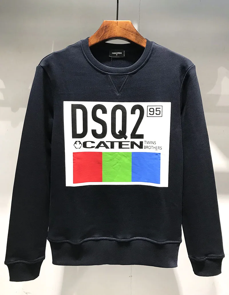 Dsq, Мужская толстовка, зимний стиль, известный бренд, толстовка, мужская, черная, толстая, толстовка, черный, с длинным рукавом, с круглым вырезом, Толстовка для мужчин - Цвет: black