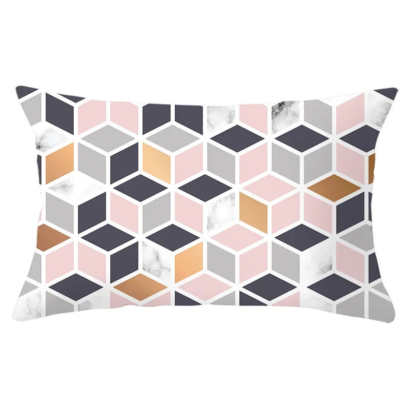 Fuwatacchi прямоугольный чехол для подушки из полиэстера геометрические розовые декоративные Чехлы для подушек для дома гостиной украшения 30*50 см