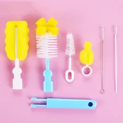 6Pcs/set  Baby Bottle Brushes Set Sponge Cleaning Cup Brushes Infant Bottles Non-Scratch Tube Cleaning Kit