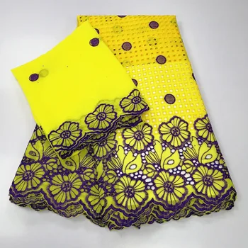 

Latest African 100%cotton Lace Fabric 2020 High Quality Dubai Fabric Swiss Voile Lace In Switzerland Nigerian Lace Fabric 7yards