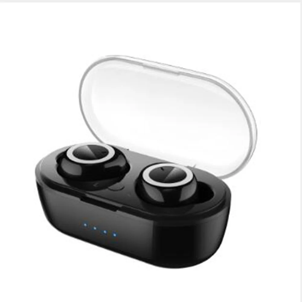 Bluetooth-гарнитура 5.0 Binaural Беспроводная стереогарнитура Bluetooth-гарнитура TWS с поддержкой мобильных устройств - Цвет: Черный