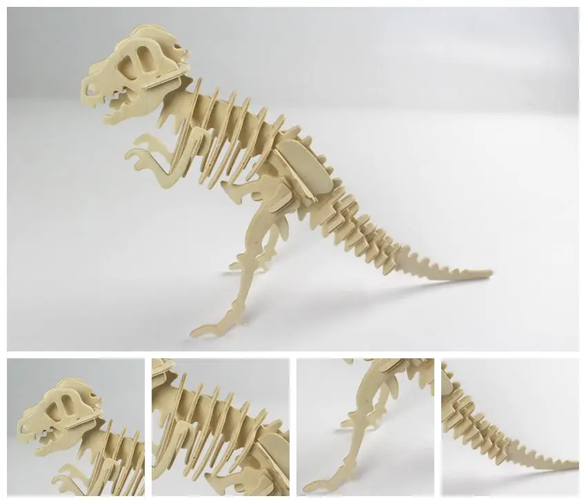 3D моделирование Динозавр Дракон головоломка игрушки DIY скелет модель деревянные образовательные интеллектуальные интерактивные игрушки для детей Подарки - Цвет: 1