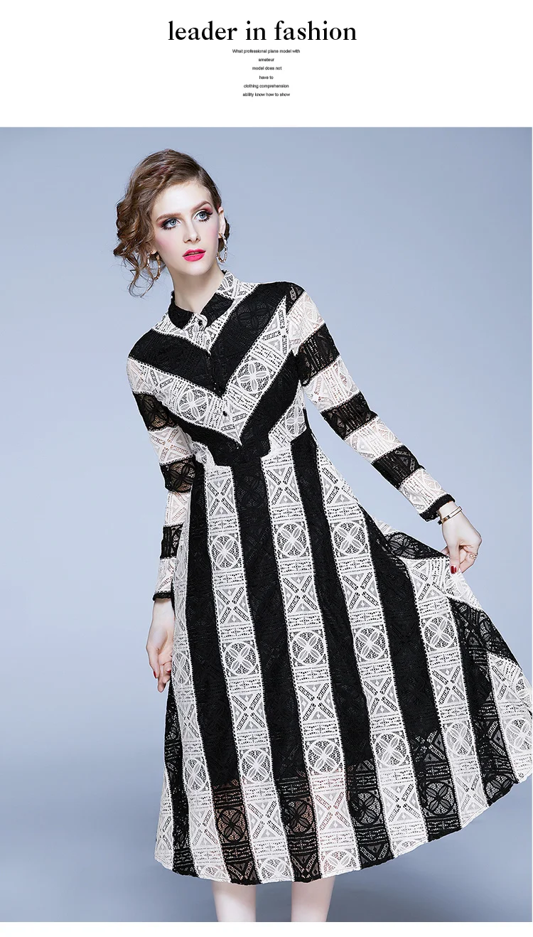 Nuevo primavera moda estilo inglés lujo elegante Delgado sevienoras vestido de fiesta mujeres casual Vestidos de encaje Vestidos