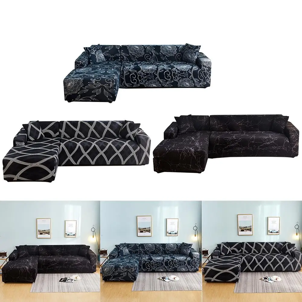 Sofa Cover Set Geometric Couch Cover Elastic Sofa Cover For Living Room Home Decoration Printed Corner L Shaped Sofa Cover