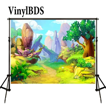

VinylBDS Child Painting Style Bcakground Photography Green Screen Stone Is Land Photo Backdrops Photography For Studio