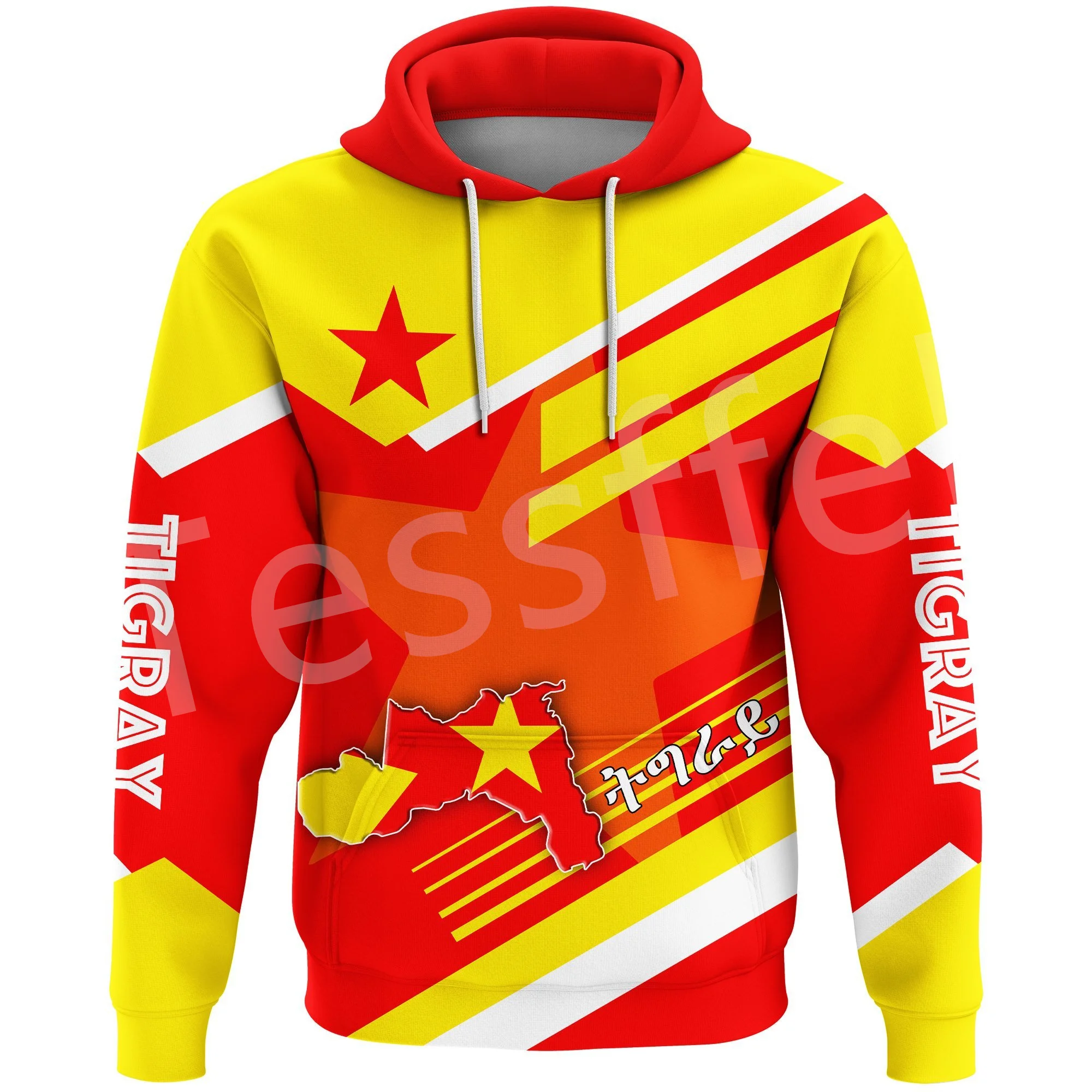 Tessffel Newest Africa Country Ethiopia Tigray Flag Retro Harajuku Tracksuit 3DPrint Men/Women Pullover Casual Funny Hoodies A6