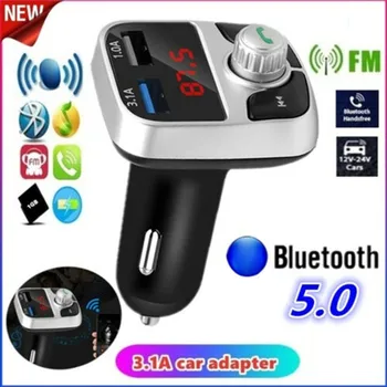 

Bluetooth 5.0 FM Transmitter Car Kit MP3 Modulator Player Wireless Handsfree Audio Receiver Dual USB Fast Charger 3.1A