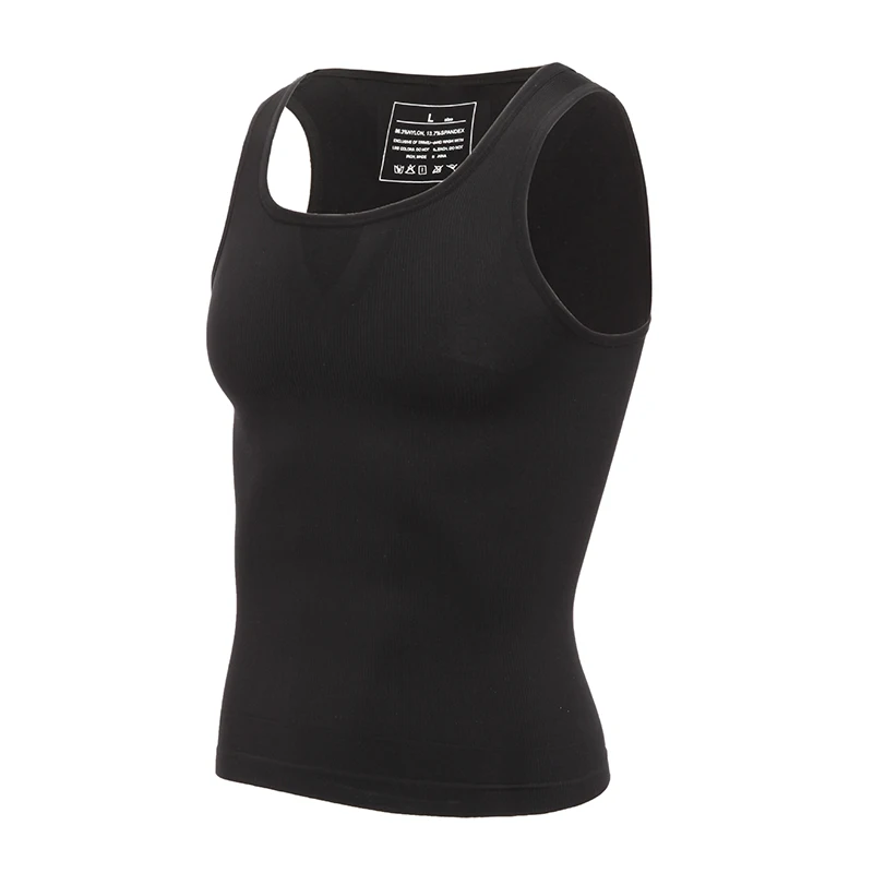 Black Vest Мужская майка для похудения, компрессионная рубашка, майка без рукавов Abdo, Мужская корректирующая одежда - Цвет: Black Vest
