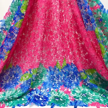 

Rose Red Printed Milk Silk Lace African Nigerian Noble Women Party Dresses Sewing Material Indian Cord Laces Printing Fabrics