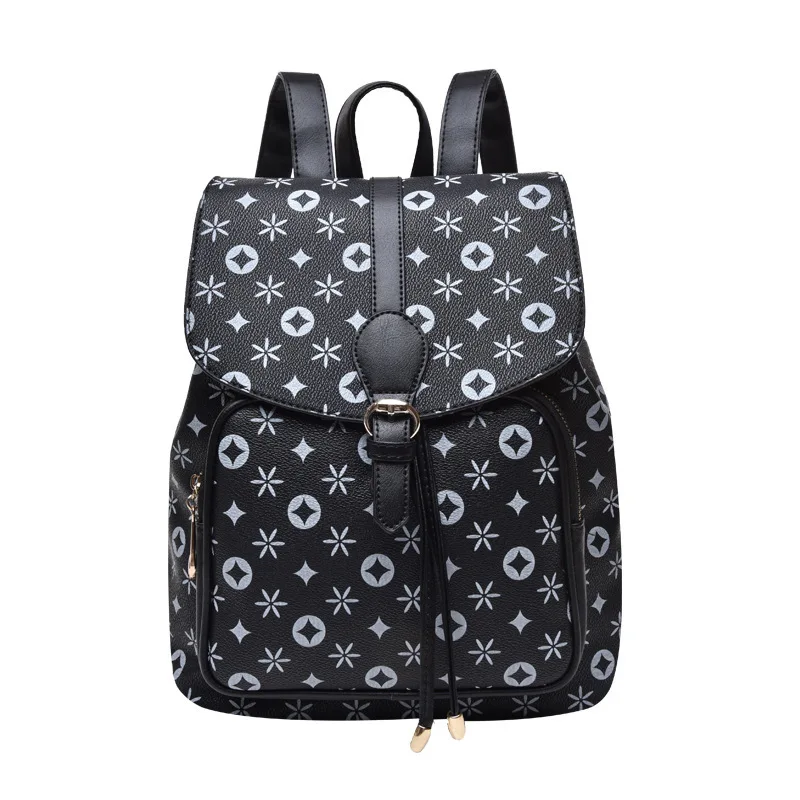 Женский брендовый дизайнерский рюкзак, роскошные сумки с двойным плечом и принтом L для девочек, вместительный чехол для задней панели, коричневый/черный цвет