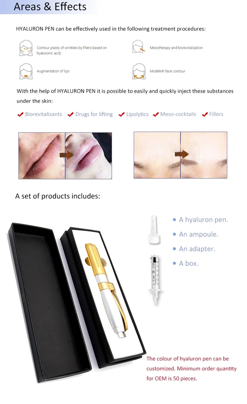Caneta pressurizada mesoterapia hialuronico ацид intradermoterapia hialuronic acid ручка Гиалуроновый ручка для губ инъекции наполнителя