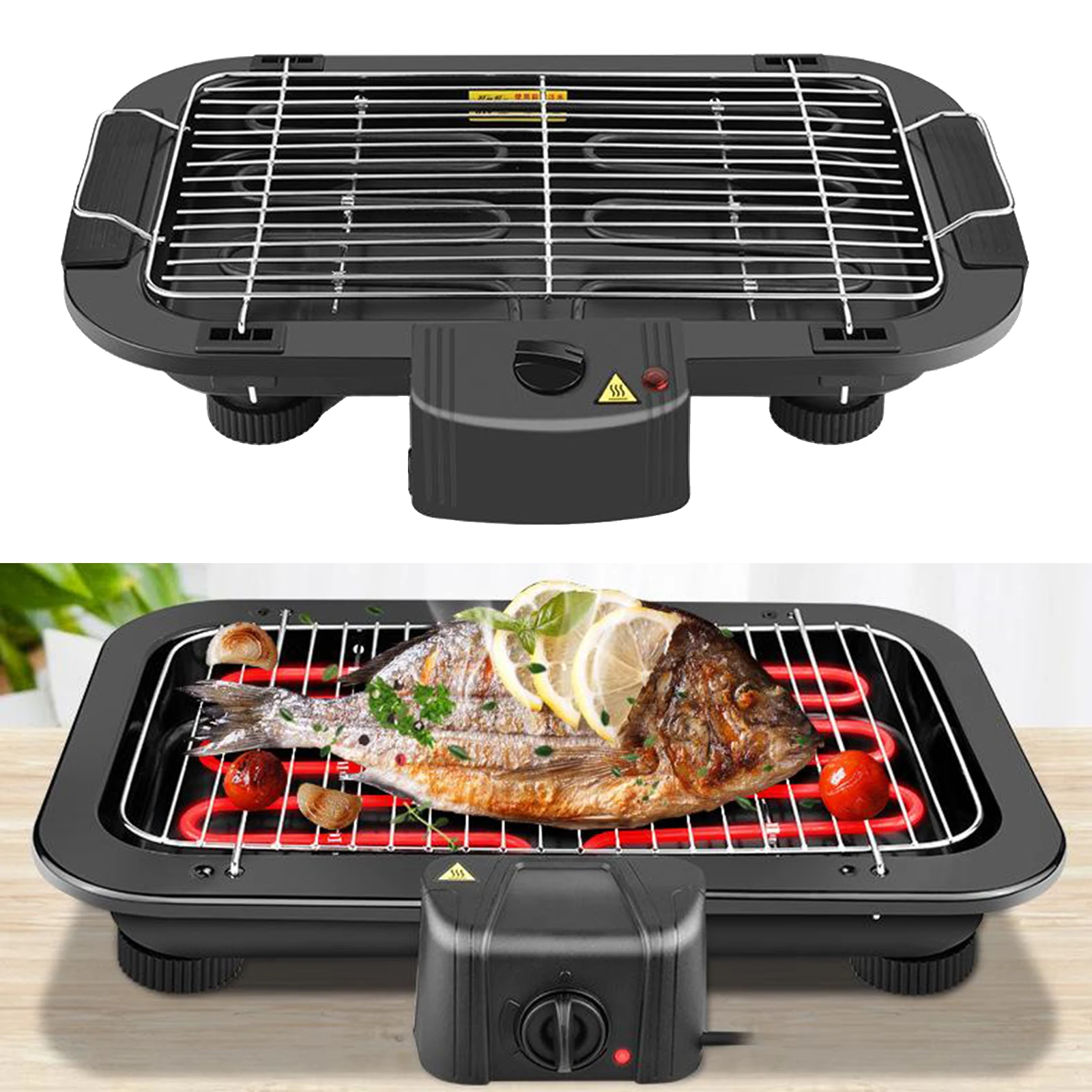 Electric Table Top Grill BBQ Barbecue Garden Camping Cooking Indoor 1300W