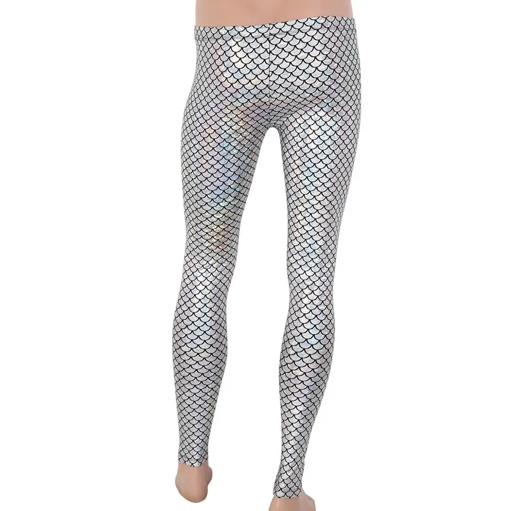 Men Pants Adults Man Shiny Mermaid Fish 