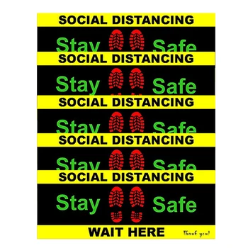 

Non-Slip Social Distance Floor Decal Safety Isolation Sign Marker Ground Sticker Convenience Supermarket Elevator Warning