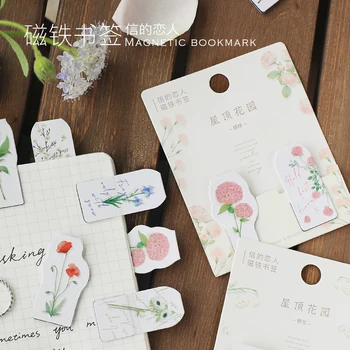 

12PCS/4SETS roof Garden creative fresh metals magnetic bookmark