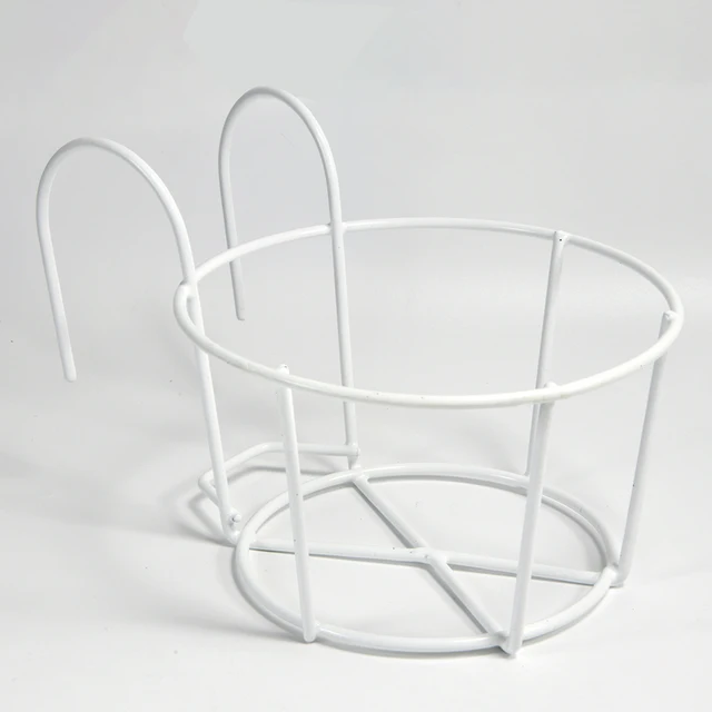 Függő Növényi Vasállványok Erkély Kerek Virágcserépes Korlát Kerítés Kültéri Dorp Hajózási Edényállvány - Image 4