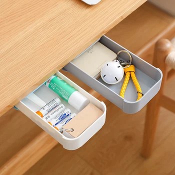 

Punch-free Self-adhesive Drawer Storage Pen Case Paste Pen Barrel Under The Desk Office Stationery Sundries Storage Box
