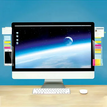 

Self-adhesive Acrylic Computer Monitor Message Memo Notes Tabs Board with Phone Charging Holder for Home Office School