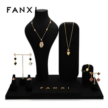 

Oirlv Jewelry Display Set 9 Pieces Black Mannequin Necklace Stand Ring Stand Earring Stand Jewelry Storage Rack