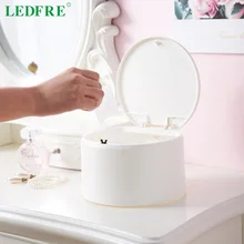 LEDFRE אשפה שולחן עבודה יכול עם מיכסה עיתונות שולחן מסוגל רכב מיני פח אשפה אשפה עבור plactic סל 3 L/ 0.8 גל 4 צבע אפשרויות(China)