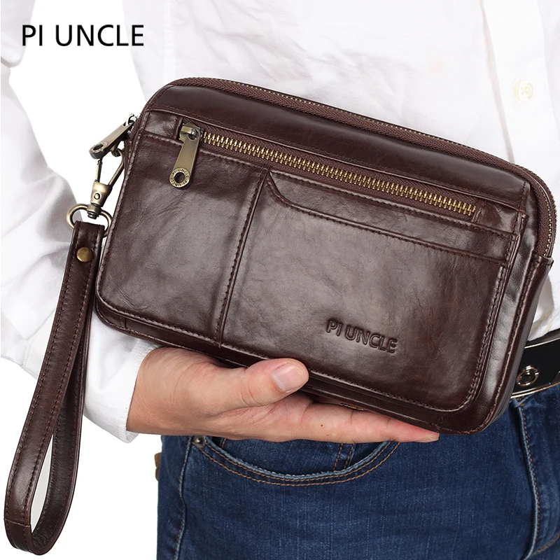 Bolsos de negocios lujo con cremallera para hombre, carteras largas de cuero de mano, de cuero suave con múltiples | AliExpress