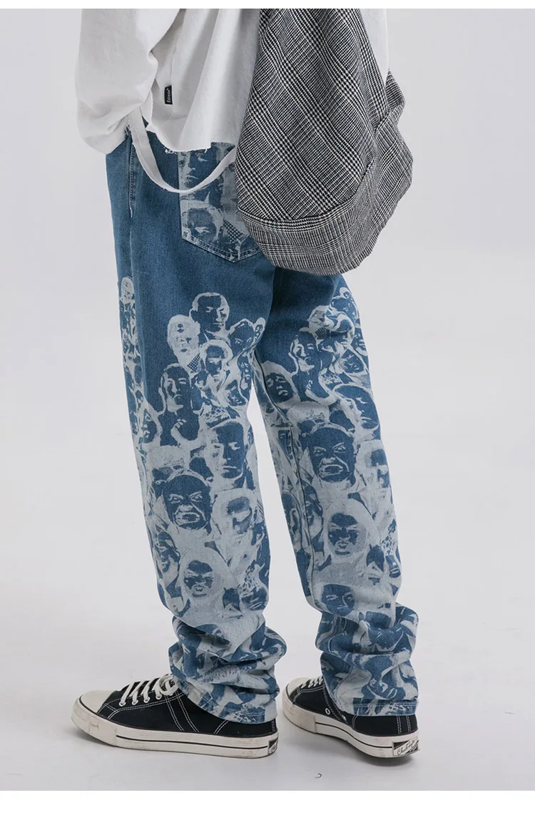 Aolamegs спортивные брюки хип-хоп брюки с принтом для мужчин с эластичной резинкой на талии Модные продвинутые высокие уличные стильные уличные повседневные штаны осень