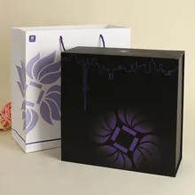 Роскошный изготовленный на заказ логотип маленький матовый черный книжная форма упаковочная бумага подарочная коробка с магнитным замком(GF-173