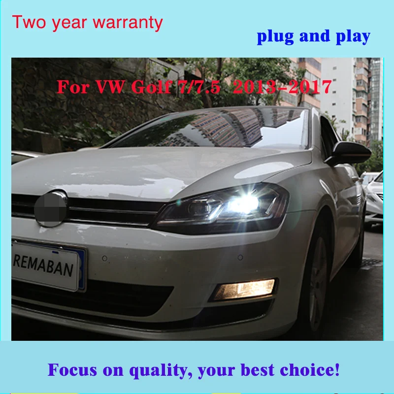 Автомобильный Стайлинг для Golf 7/7. 5 MK7 светодиодный налобный фонарь Golf7 2013- DRL Hid динамический сигнал головная лампа Биксеноновая фара аксессуары