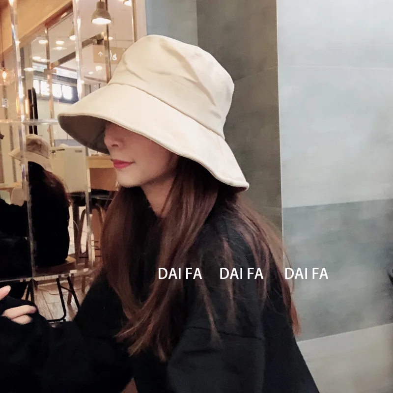 

Casual Versatile Bucket Hat Outing Shopping Women's Sun-resistant Sun Hat Solid Color Cotton Linen Topee Children Summer