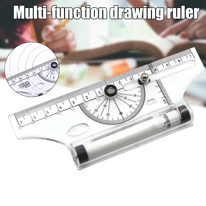 Multifunctional Drawing Ruler Portable Universal Parallel Ruler Practical Measuring Tool for School Office Ruler for Sewing multifunctional drawing ruler multipurpose draw round curve horizontal parallel line vertical parallel line