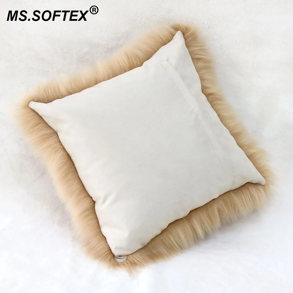 MS. Softex плюшевый Меховой чехол для подушки из искусственной овчины, наволочка для подушки, моющаяся плюшевая повязка для волос, наволочка для подушки, украшение дома