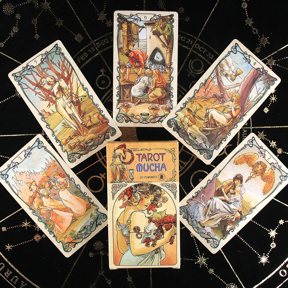 Tarot Mucha Cards Tarot Deck Card Game Toy Tarot Divination Card Game Guidance Divination for beginners with
