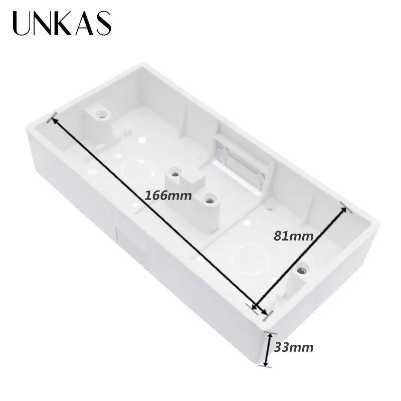 UNKAS 172 мм* 86 мм* 33 мм внешний крепление коробка для 86 Тип Двойной сенсорные выключатели или розетки подать заявку на любом положении поверхность стены