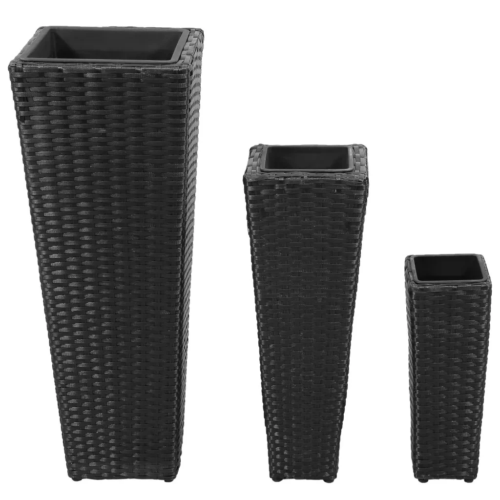 

High Quality Rattan Flower Pots 3pcs Rectangle Wicker Baskets for Plants Big Bonsai Pot Big Pot Plants Free Shipping To Spain