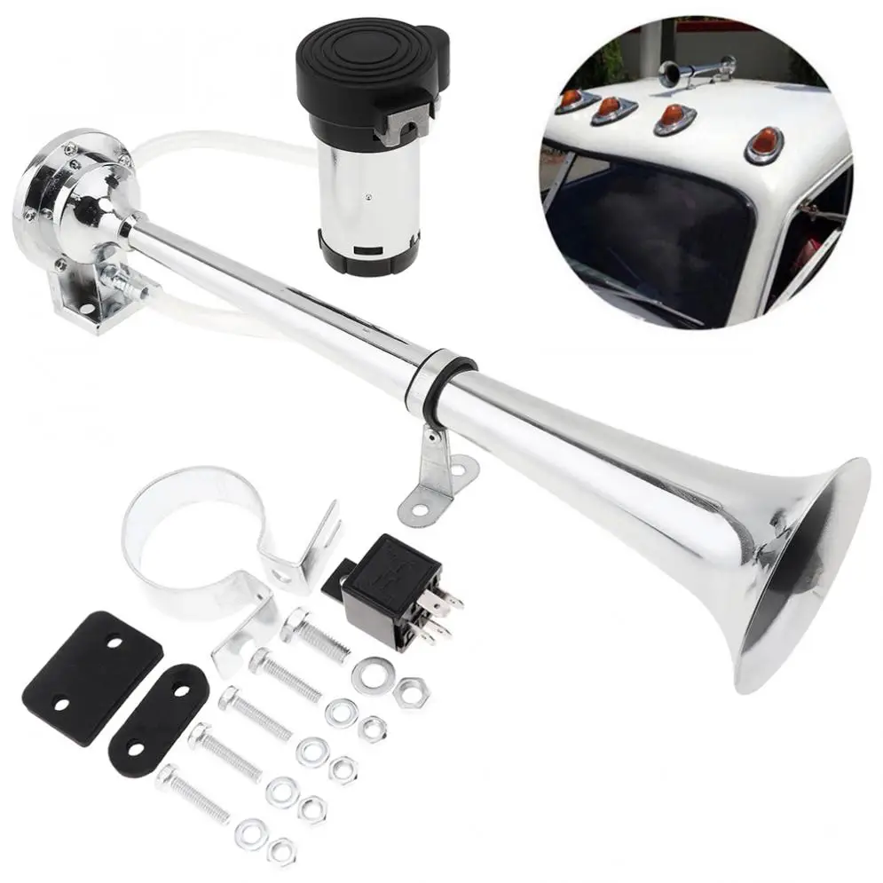 12V 150dB Car Single Trumpet Musical Air Horn Kit with Dustproof