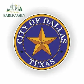 

EARLFAMILY 13cm x 13cm For Seal Of Dallas Texas USA Funny Car Stickers Occlusion Scratch Suitable For VAN SUV RV Vinyl Material