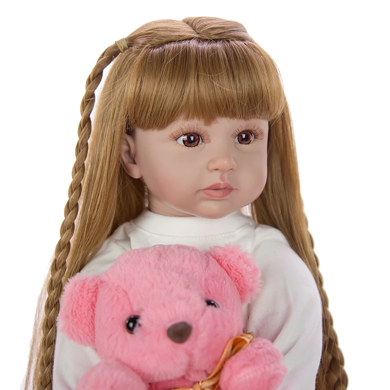 Brinquedo do Bebê para Crianças Presente de Aniversário Bebê Reborn Boneca Menina Silicone Princesa Lifelike Cabelo Longo Realista 60 cm 16 princesa boneca lifelike reborn boneca cabelo longo