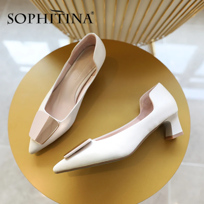 SOPHITINA/Офисные туфли-лодочки без шнуровки новые женские туфли с острым носком на