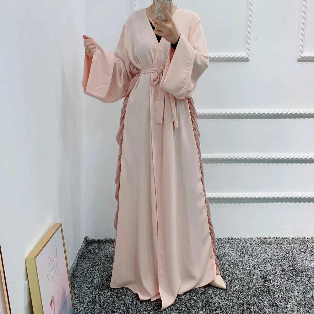 Eid Mubarak Ramadan Kaftan Open Abaya Dubai Kimono Turkey Islam Pakistan Muslim Dress For Women Robe Longue Arabe Djellaba Femme