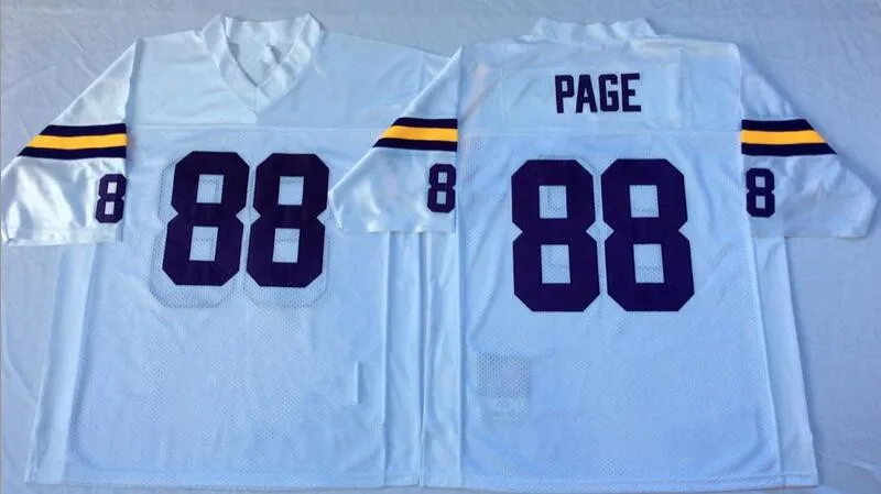 Мужская Ретро звезда#88 Alan Page вышитая Футбольная Футболка - Цвет: AS