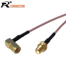 100 шт./лот SMA кабель SMA охватываемый правый угол SMA для женщин RF коаксиальный Соединительный кабель RG316 коннектор адаптер для антенны коаксиальный кабель RG316