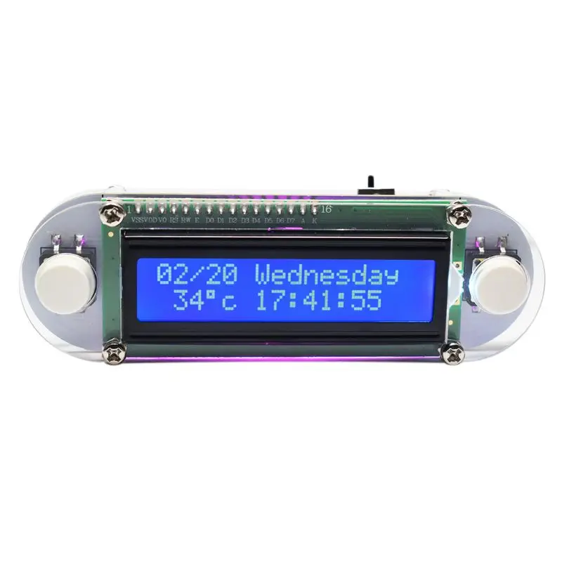 

Candlelight Effect LCD1602 Vibration Clock DIY Kit Electronic Learning Kits Gift