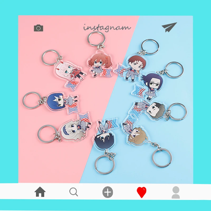 

Anime DARLING In The FRANXX Acrylic Keychain Cartoon Cute Otaku Keyring Gift