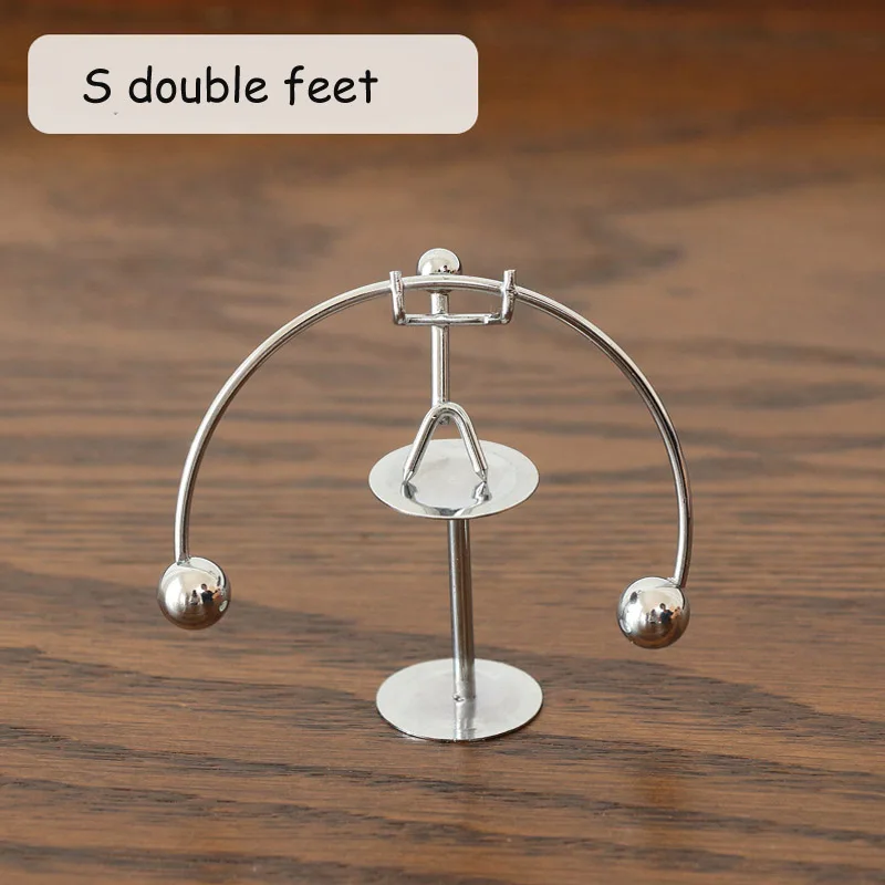 S double feet Металлический человек Hogar Маленький Железный человек вечный баланс Физика Наука Маятник Ньютон Колыбель стакан настольная игрушка домашний декор - Цвет: S double feet