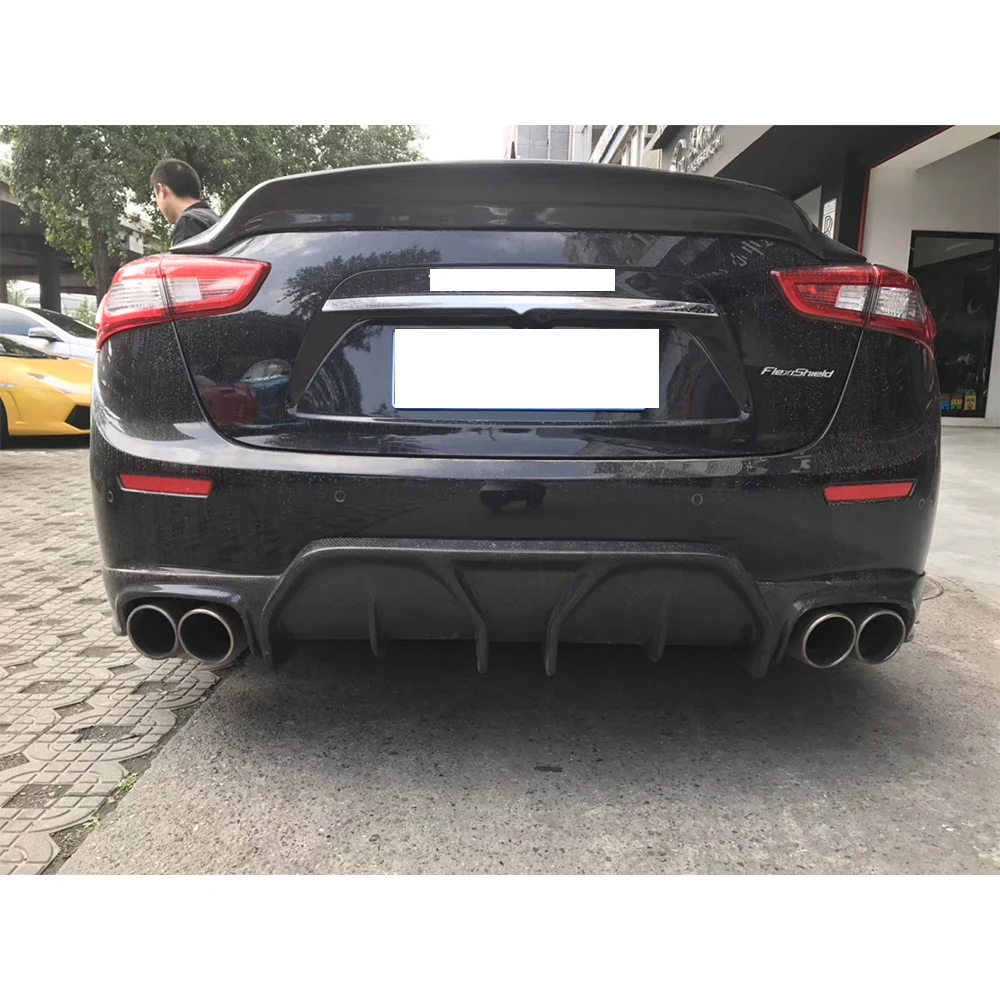 Карбоновый диффузор заднего бампера протектор для Maserati Ghibli 2013- авто гоночный автомобиль Стайлинг задний диффузор спойлер