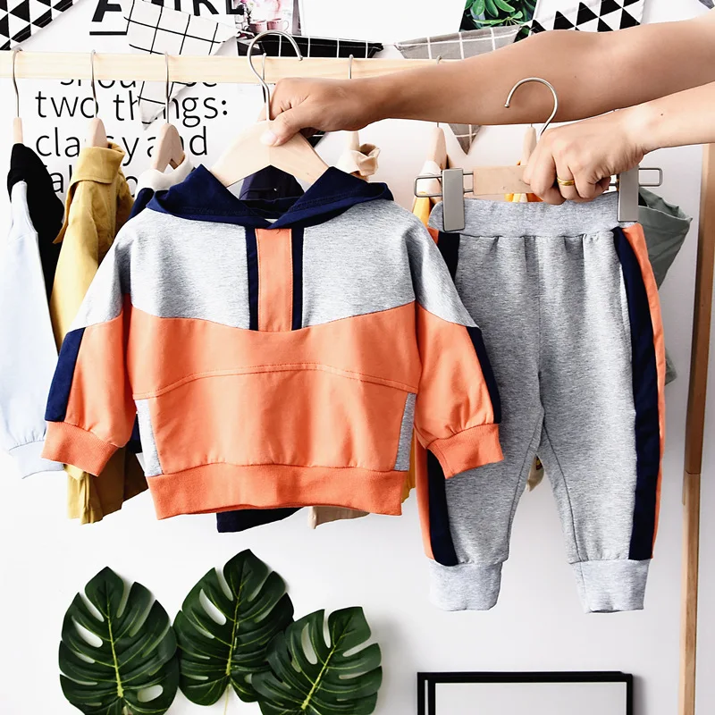 

2019 Autumn New Style Children Hoodie Mixed Colors BOY'S Suit Autumn Pure Cotton GIRL'S Suit Autumn Clothing